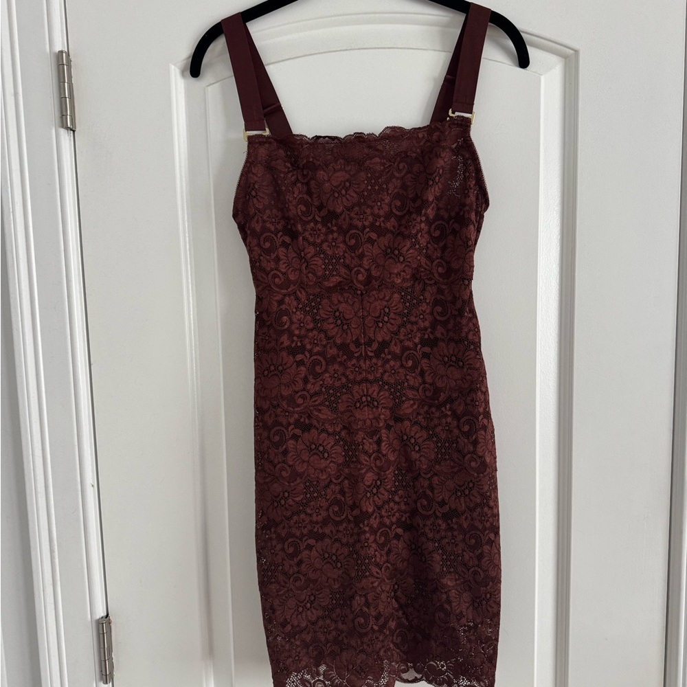 Bronze Lace Mini Dress